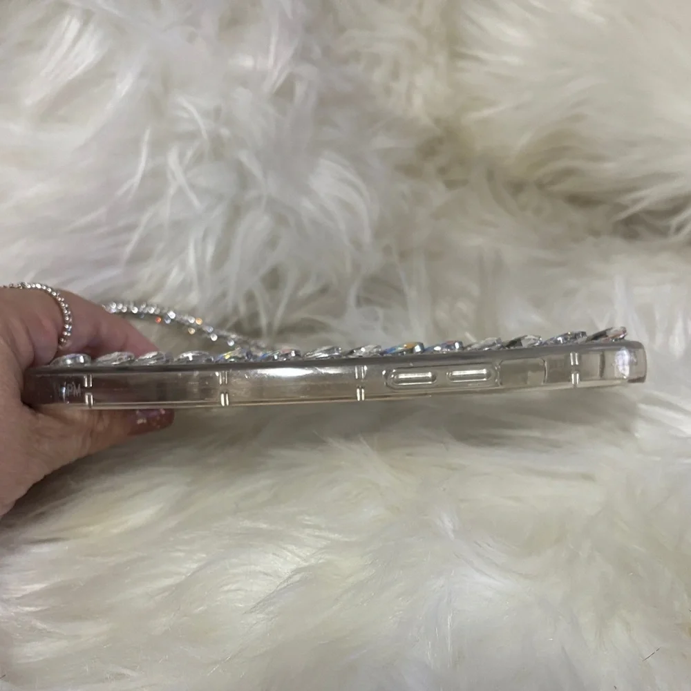 Rhinestone Phone Case with Strap- IPhone 14 Plus